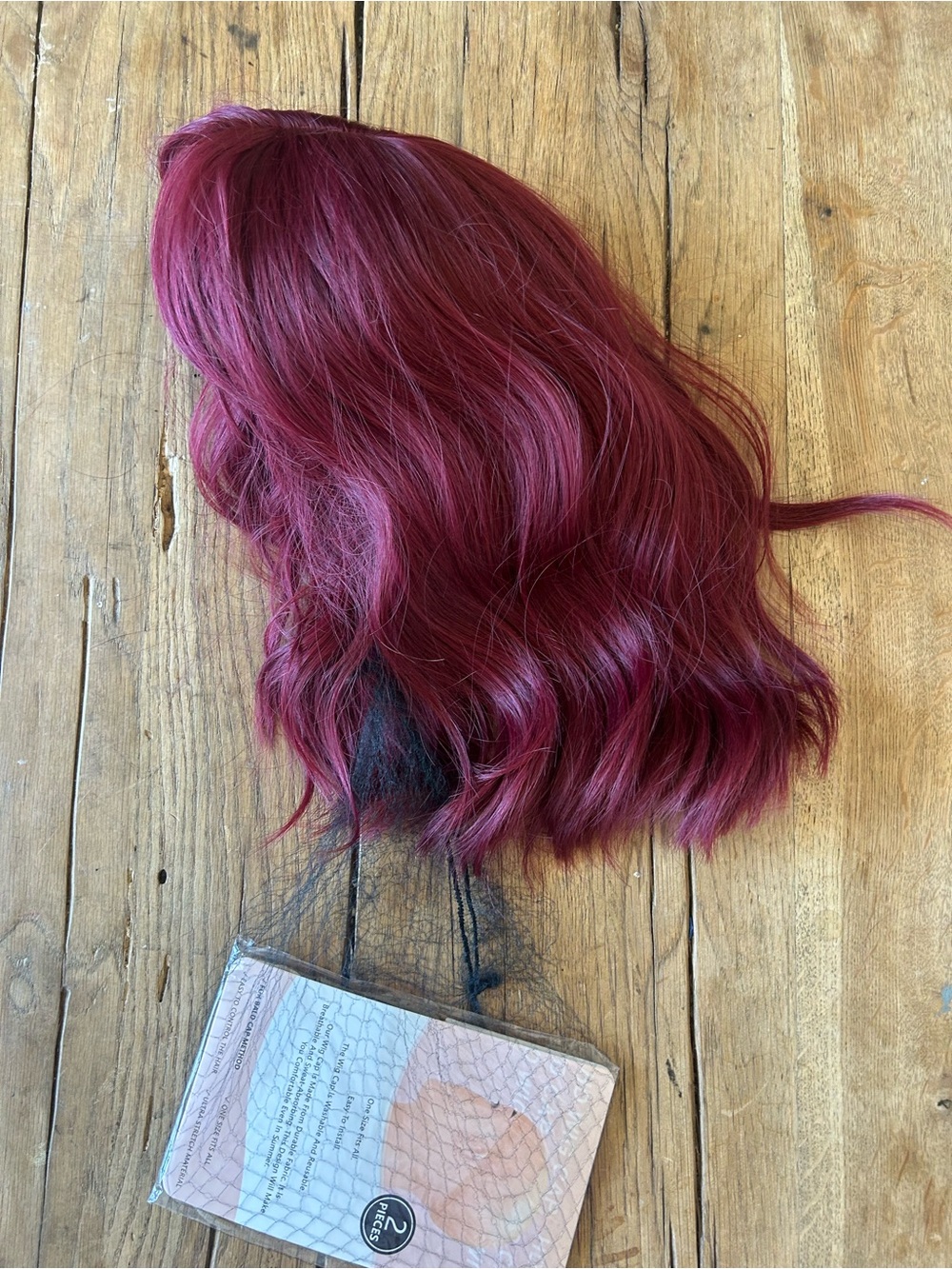 Burgundy long a-line Halloween Fashion Wig - Women Hair wavy short
